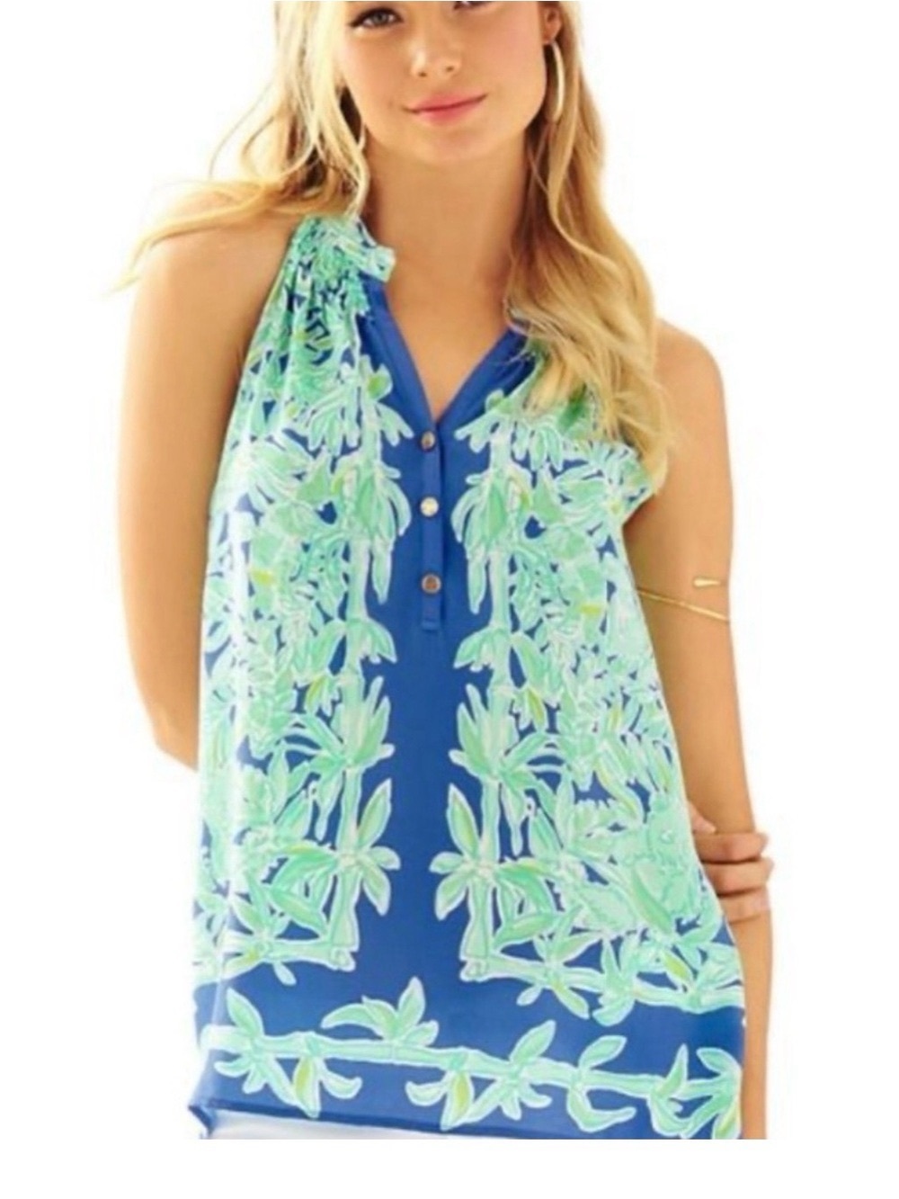 Lilly Pulitzer. Bailey "Koala of the Wild" Silk Sleeveless Blouse. Size XL.